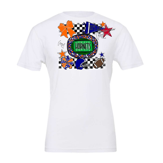 Hornets Checkers Spirit Design-Blue-Orange