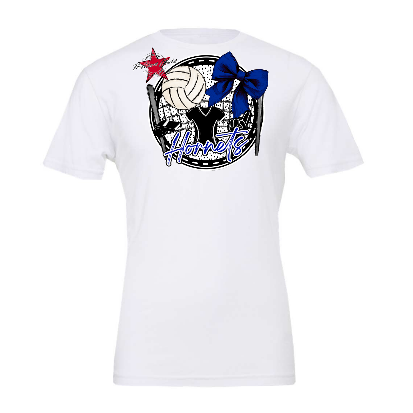 Hornets Circle Volleyball Design-Blue