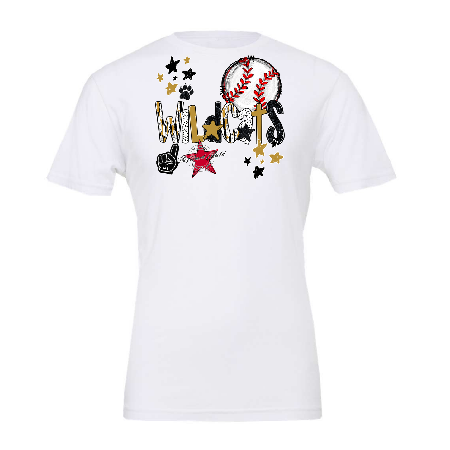 Wildcats Baseball Scrape-Gold