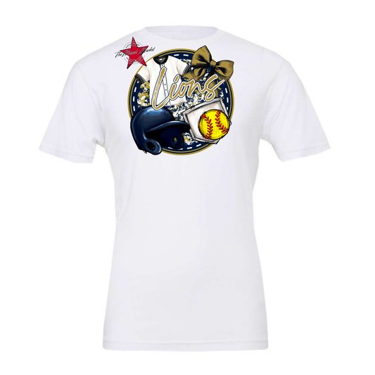 Lions Circle Softball Design-Navy-Gold