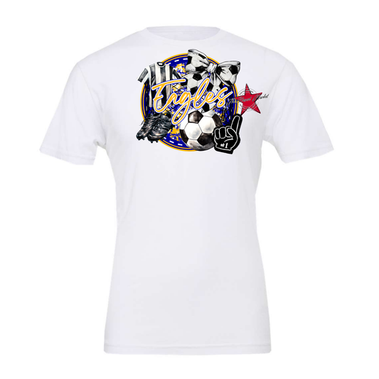 Eagles Circle Soccer Design-Blue-Yellow