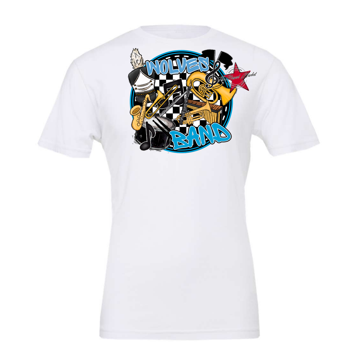 Wolves Circle Band Design-Carolina Blue