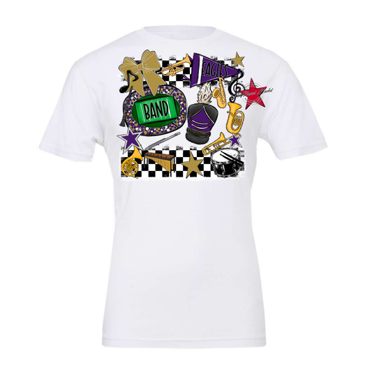 Eagles Band Checkers Design-Purple-Gold