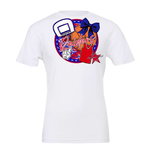 Raiders Circle Basketball Design-Red-Blue