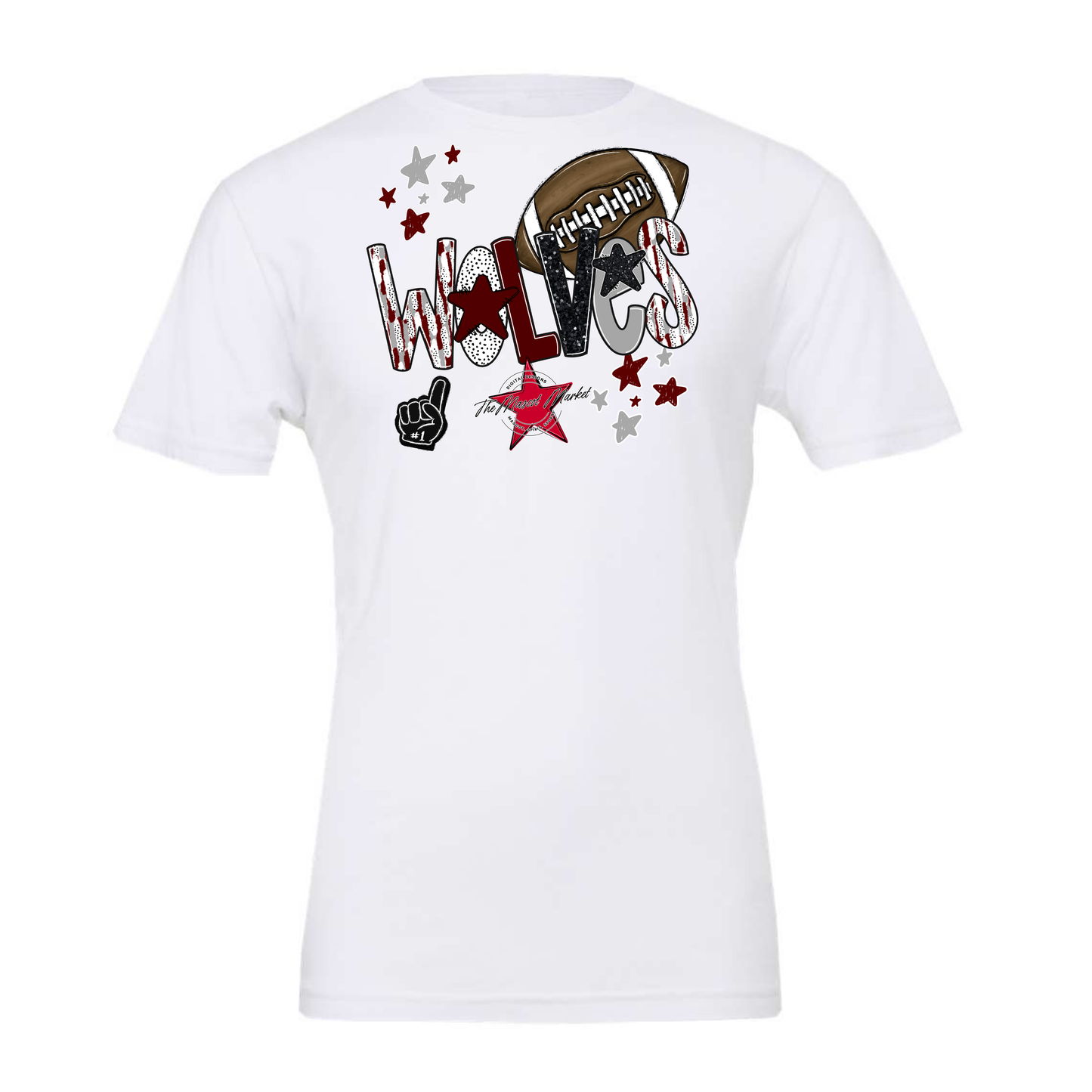 Wolves Football Scrape-Maroon-Grey