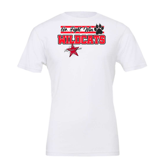 Wildcats Go Fight Win Mascot Lines-Bright Red