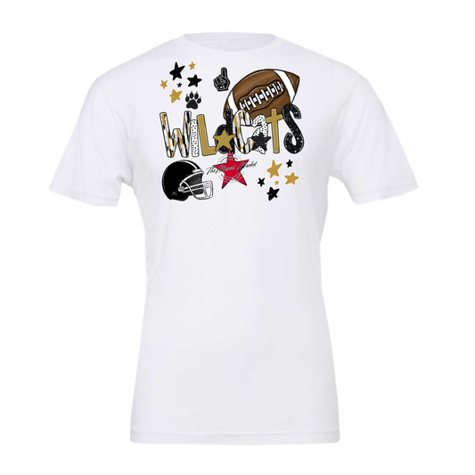 Wildcats Football Scrape-Gold