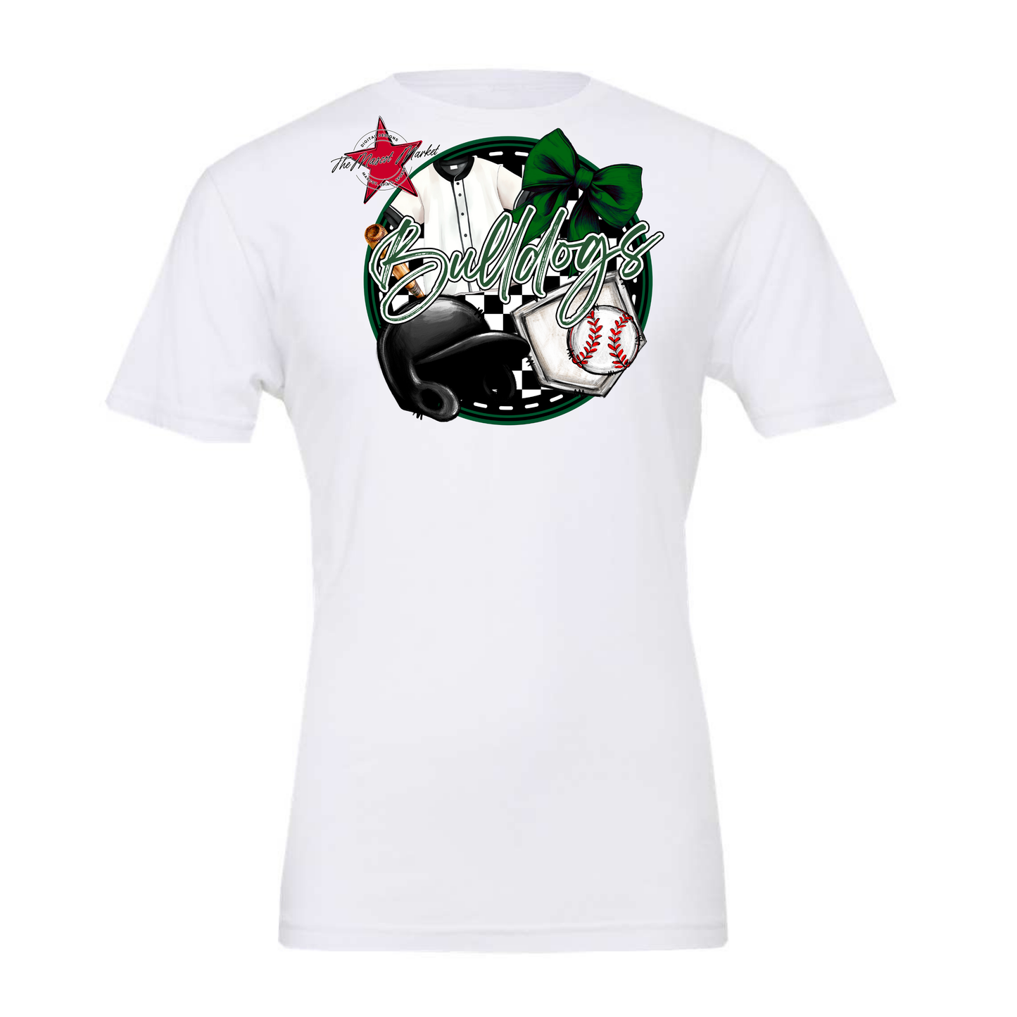 Bulldogs Circle Baseball Design-Green