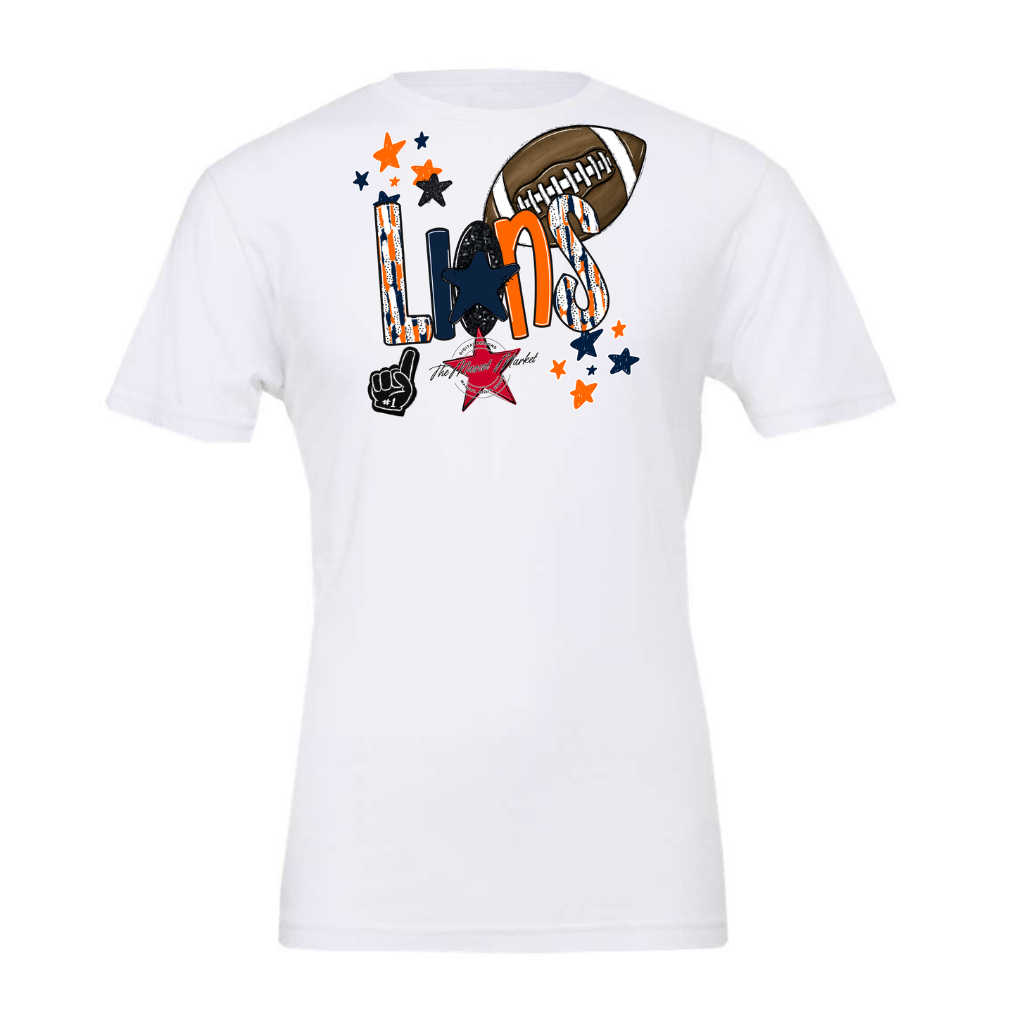 Lions Football Scrape-Navy-Orange