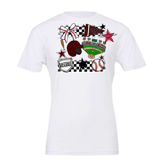 Hornets Checkers Baseball Spirit Design-Maroon