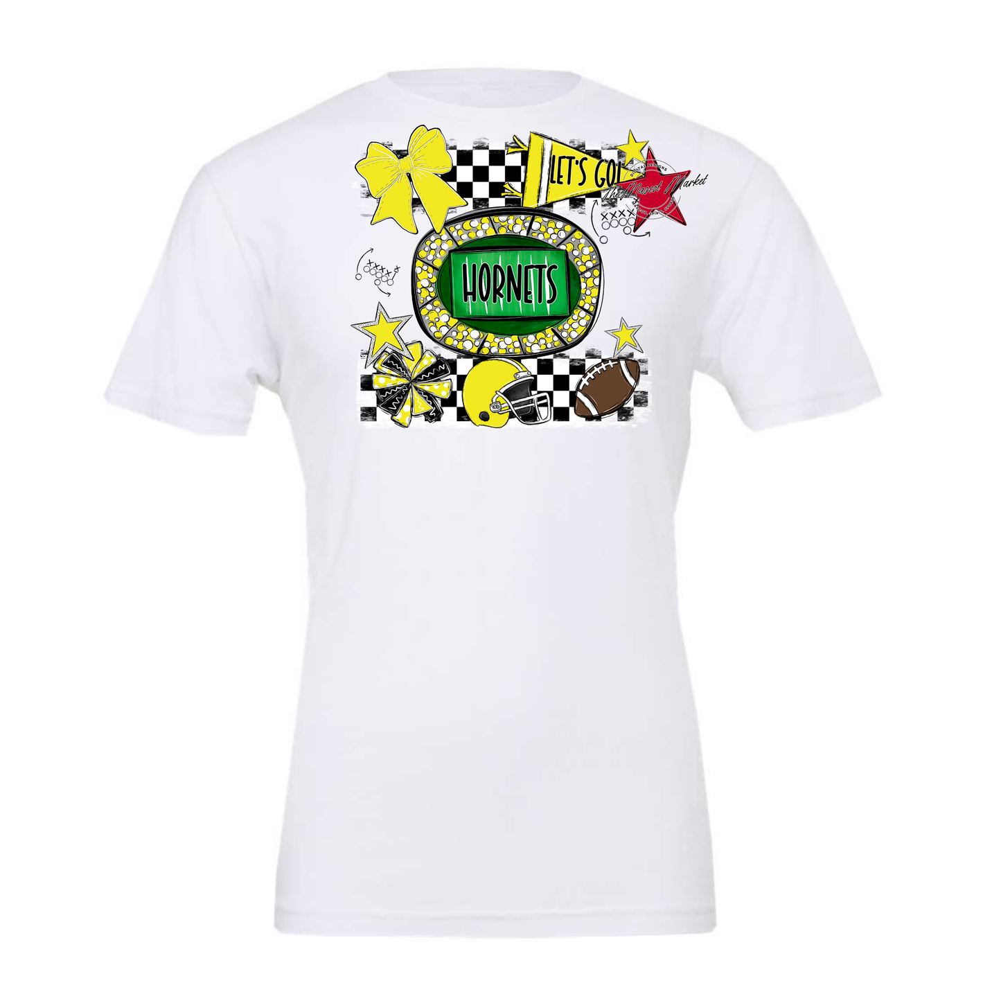 Hornets Checkers Spirit Design-Bright Yellow