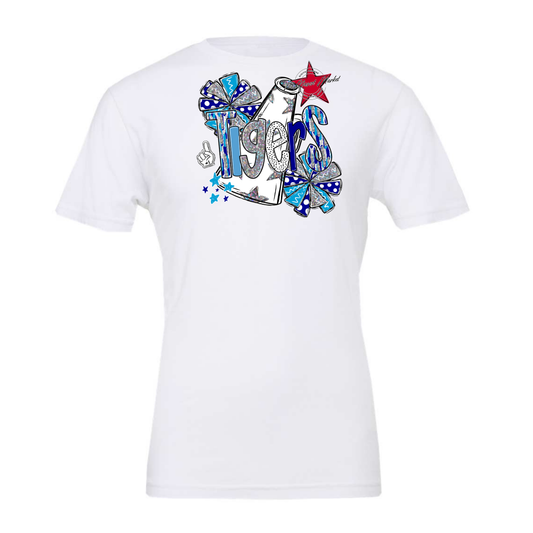 Tigers Cheer Megaphone Scrape-Blue-Carolina Blue