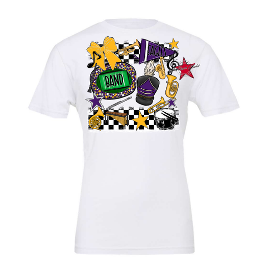 Eagles Band Checkers Design-Purple-Yellow