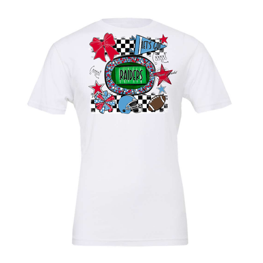 Raiders Checkers Spirit Design-Carolina Blue-Red