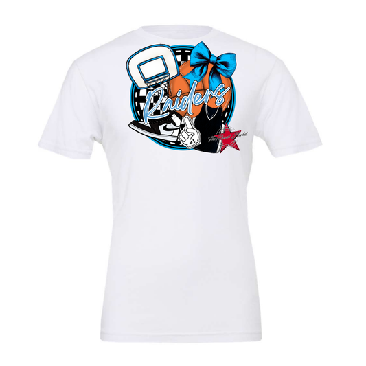 Raiders Circle Basketball Design-Carolina Blue