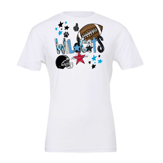 Wildcats Football Scrape-Carolina Blue