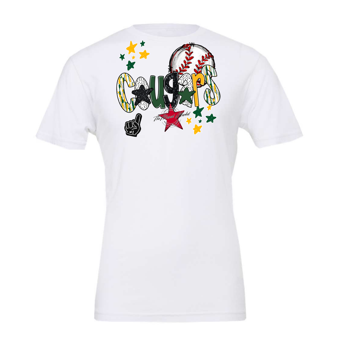 Cougars Baseball Scrape-Green-Yellow