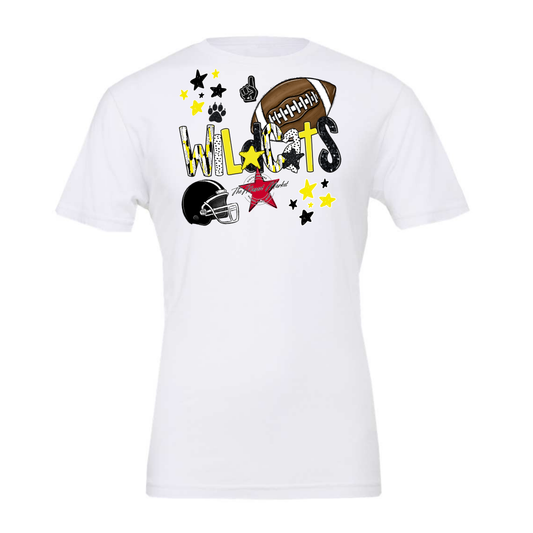 Wildcats Football Scrape-Bright Yellow