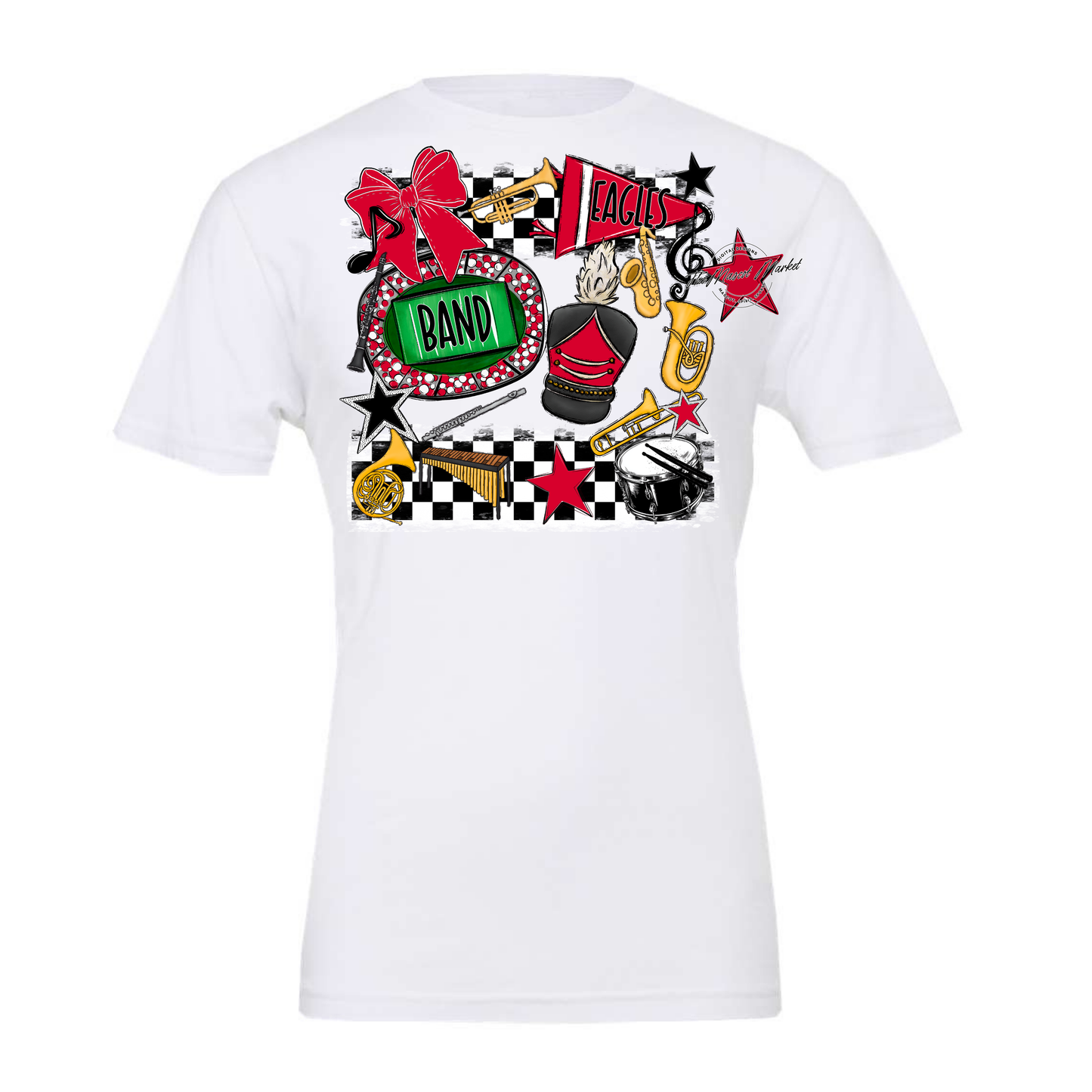 Eagles Band Checkers Design-Red