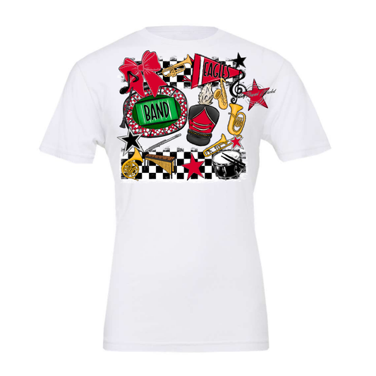 Eagles Band Checkers Design-Red