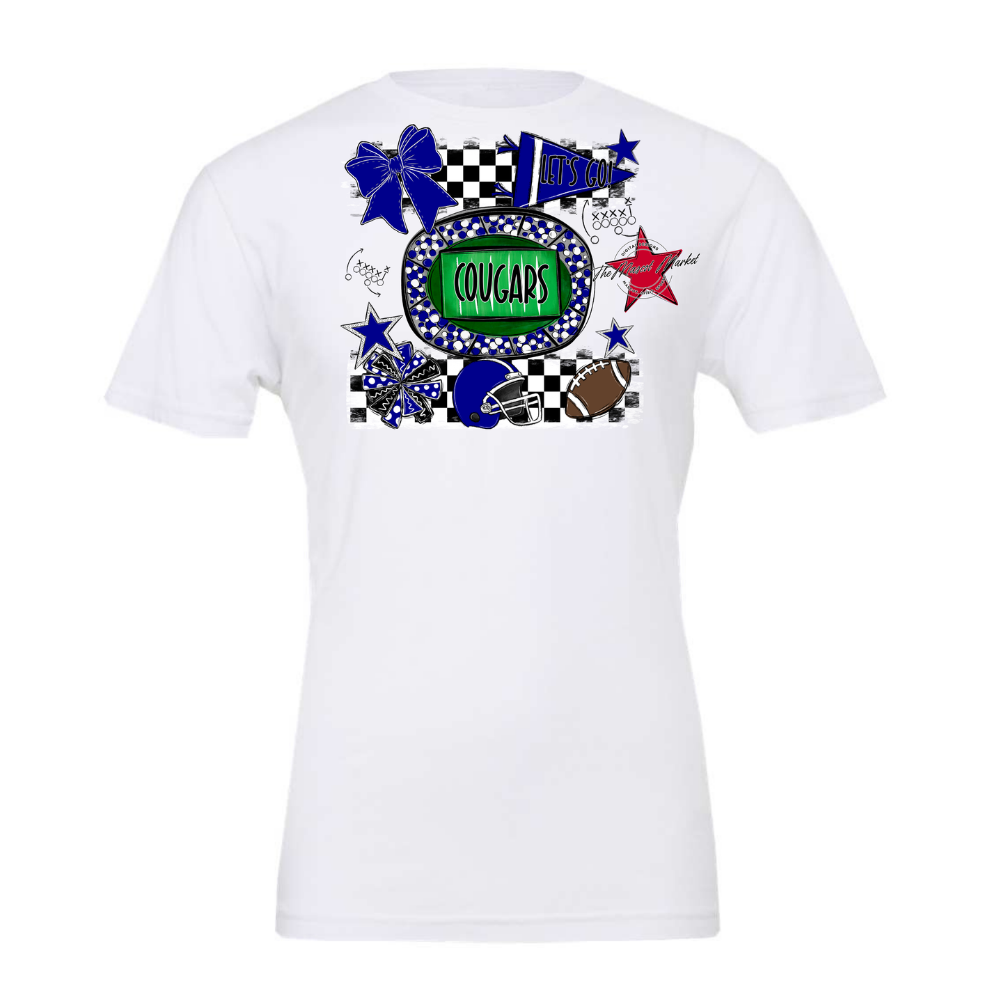 Cougars Checkers Spirit Design-Blue