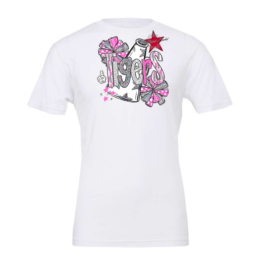 Tigers Cheer Megaphone Scrape-Baby Pink