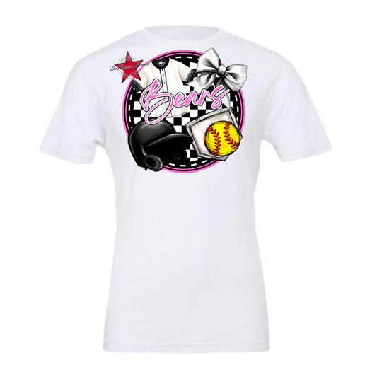 Bears Circle Softball Design-Baby Pink