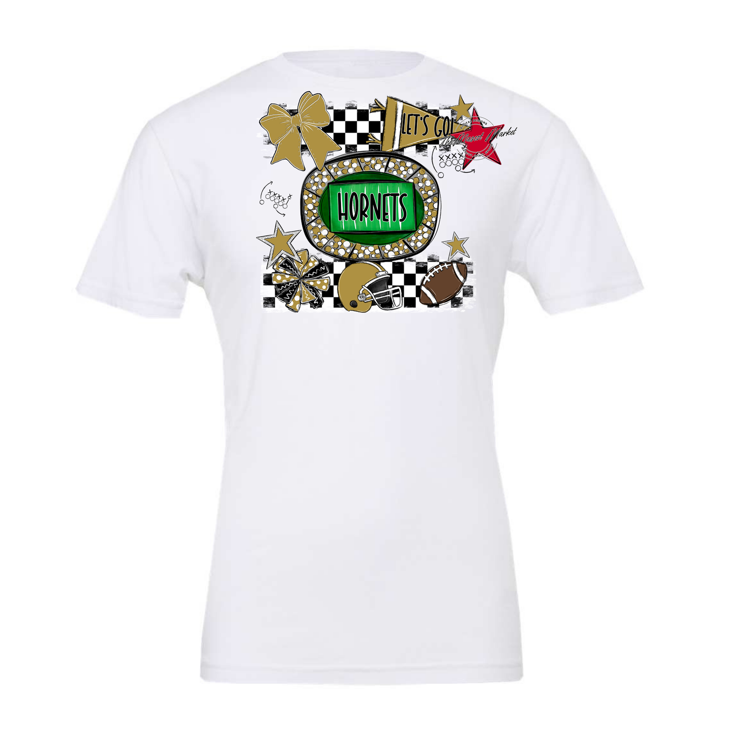 Hornets Checkers Spirit Design-Gold
