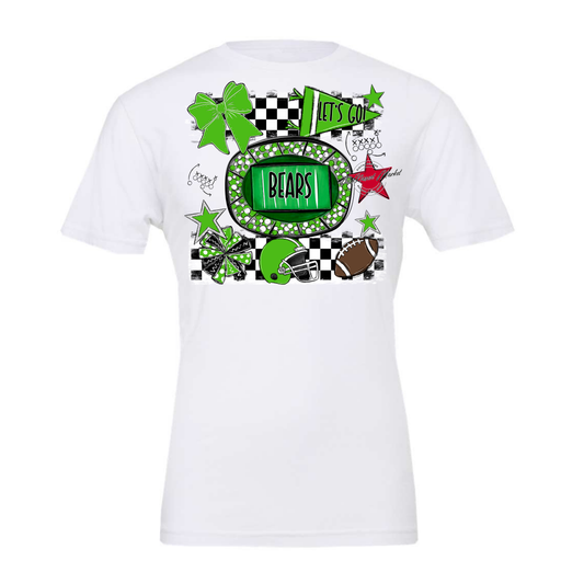 Bears Checker Spirit Design-Bright Green