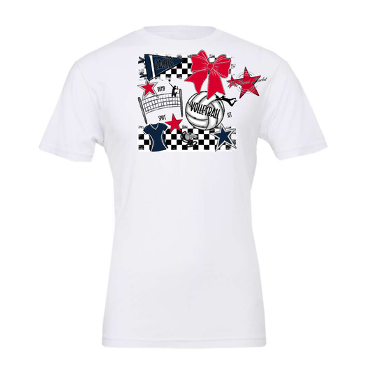 Eagles Volleyball Checkers Design-Navy-Red