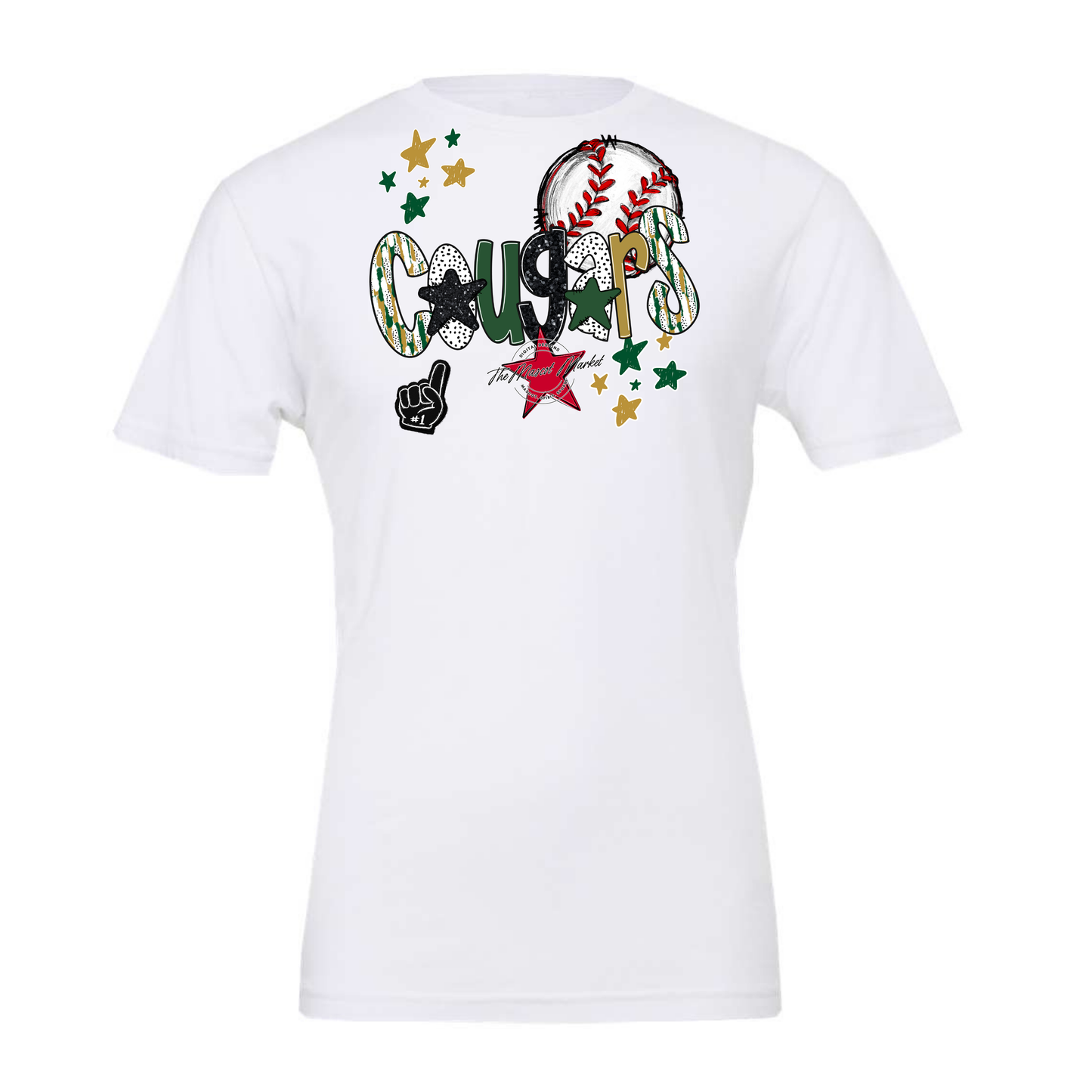 Cougars Baseball Scrape-Green-Gold