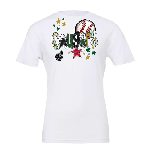 Cougars Baseball Scrape-Green-Gold