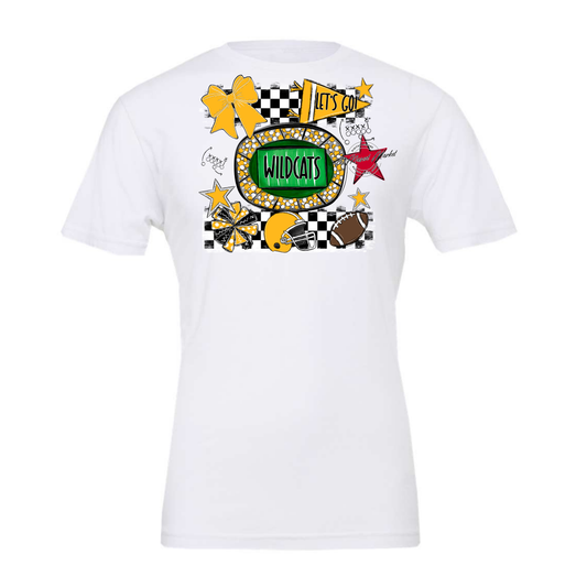 Wildcats Checkers Spirit Design-Yellow