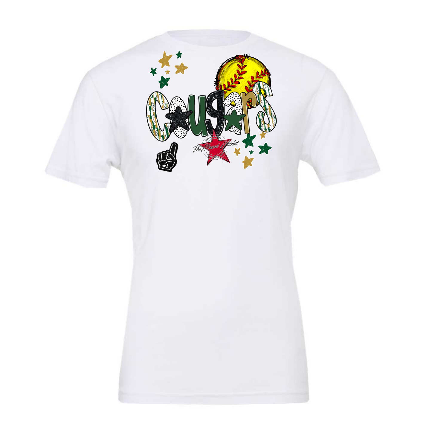 Cougars Softball Scrape-Green-Gold