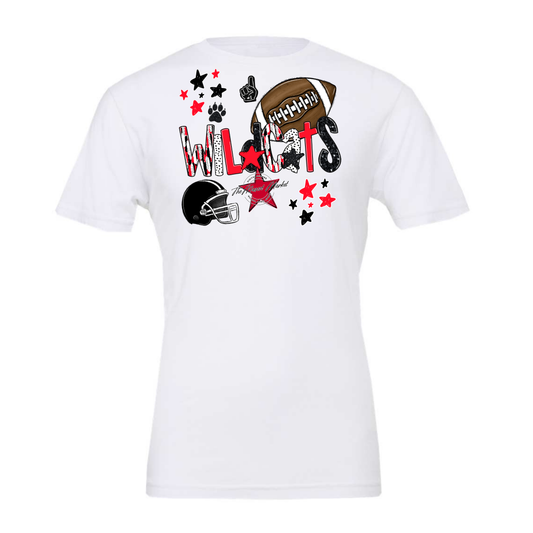 Wildcats Football Scrape-Bright Red