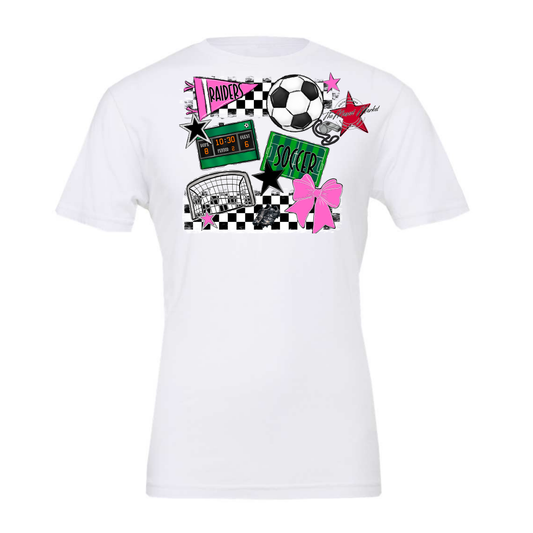 Raiders Soccer Checkers Design-Baby Pink
