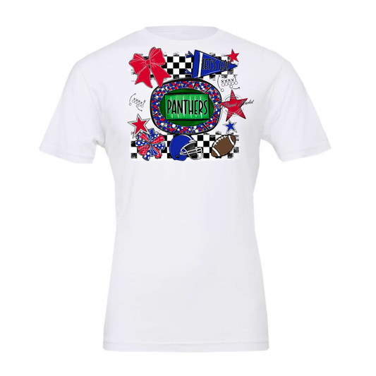 Panthers Checkers Spirit Design-Royal Blue-Red