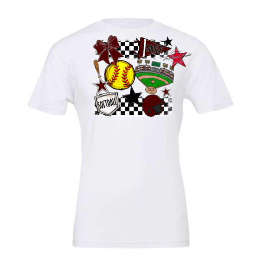 Raiders Softball Checkers Design-Maroon