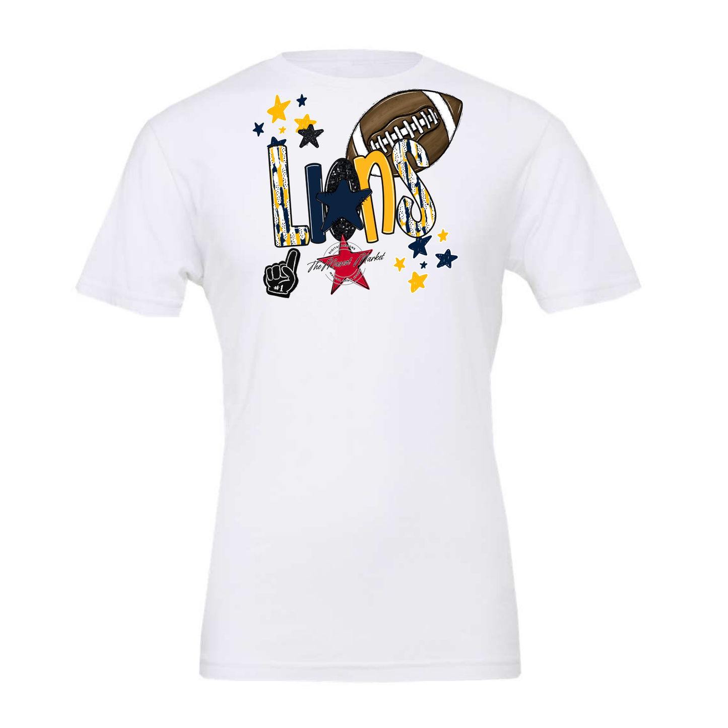 Lions Football Scrape-Navy-Yellow