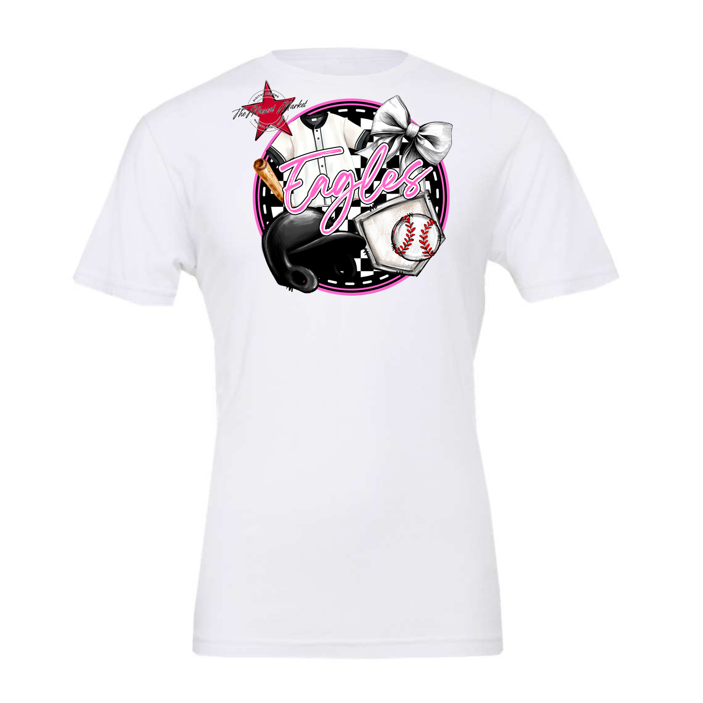 Eagles Circle Baseball Design-Baby Pink