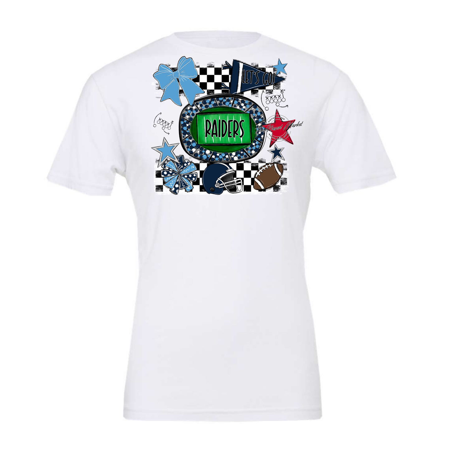 Raiders Checkers Spirit Design-Navy-Carolina Blue