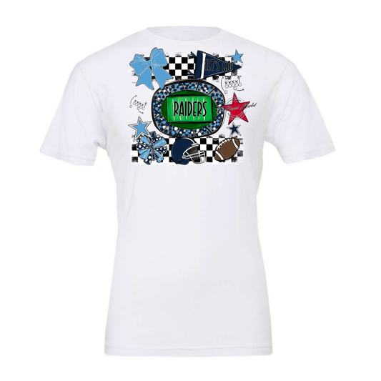 Raiders Checkers Spirit Design-Navy-Carolina Blue