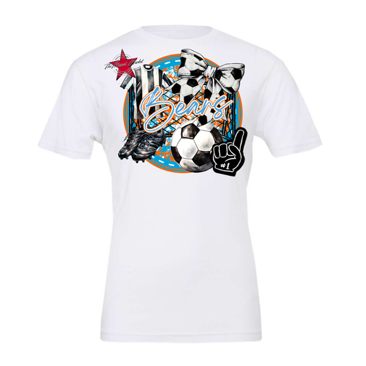 Bears Circle Soccer Design-Carolina Blue-Orange