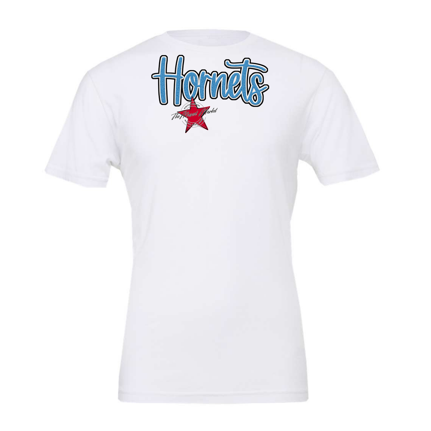 Hornets Faux Chenille Patch-Carolina Blue