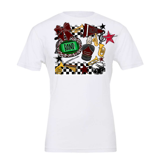 Tigers Checkers Band Spirit Design-Maroon