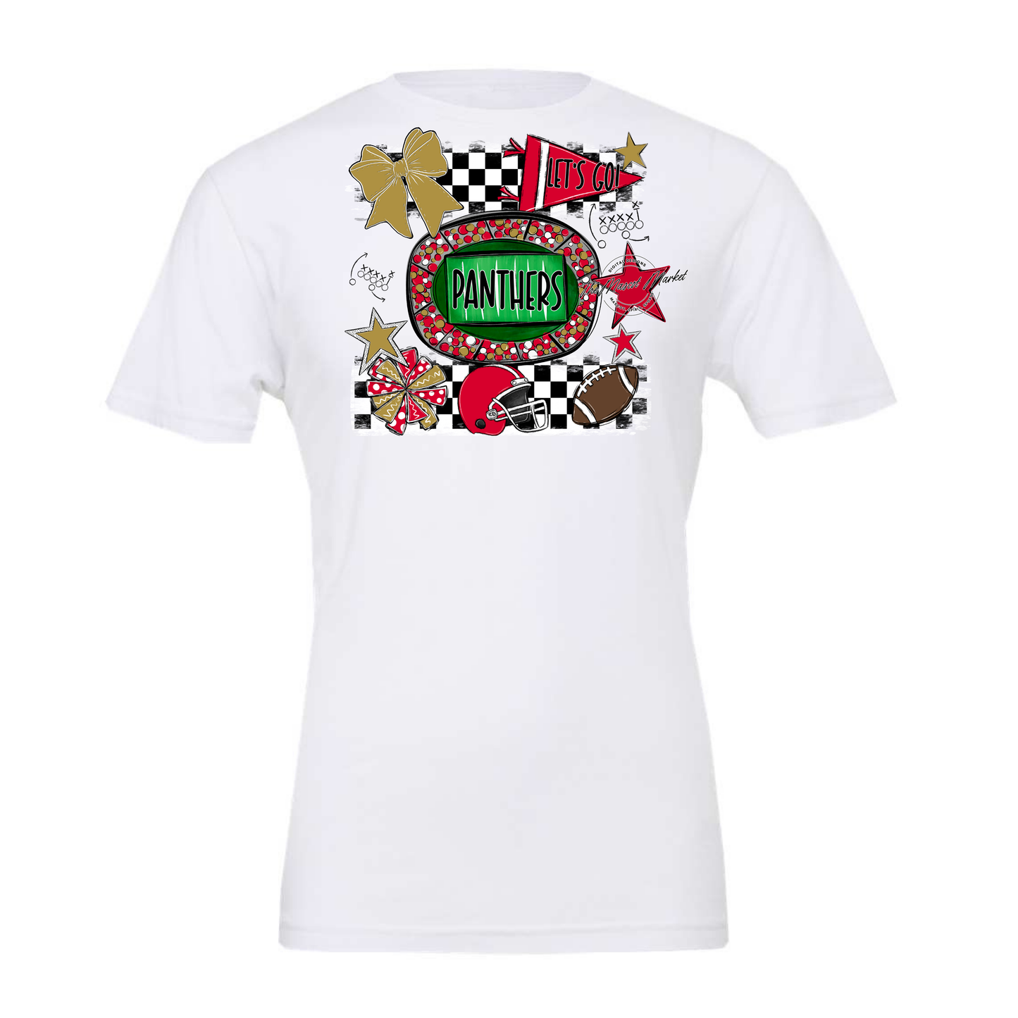 Panthers Checkers Spirit Design-Red-Gold