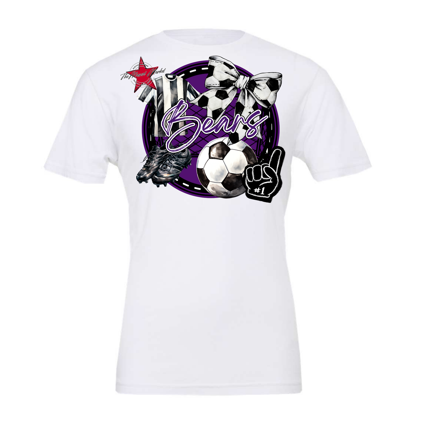 Bears Circle Soccer Design-Purple