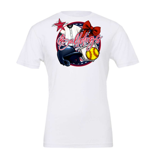 Bulldogs Circle Softball Design-Navy-Red