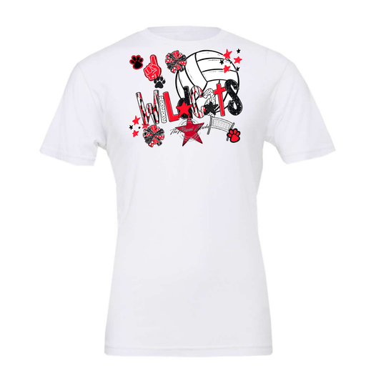 Wildcats Volleyball Scrape-Bright Red