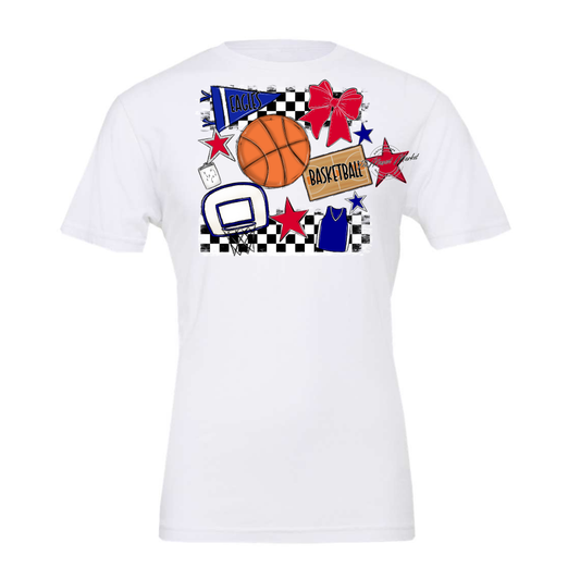 Eagles Basketball Checkers Design-Blue-Red